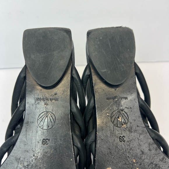 COCLICO Black Strappy Sandals US 8 Euro 39 Leather Made In Spain. - Picture 8 of 12